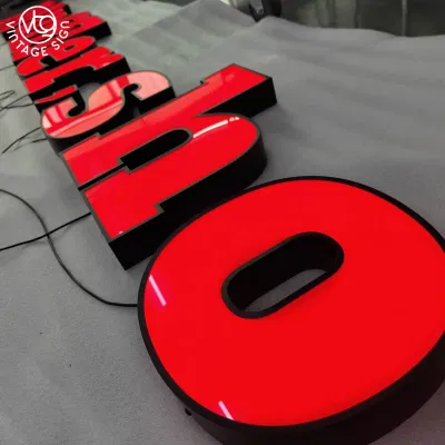 Party House segno rustico metallo parete Oro 3D acciaio inossidabile Lettere LED canale RGB