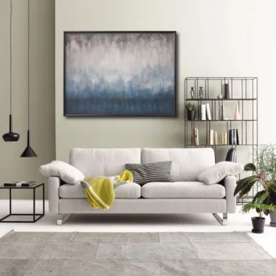 Dipinti a mano a olio di Abstract Bianco e Blu moderno per Arredamento domestico