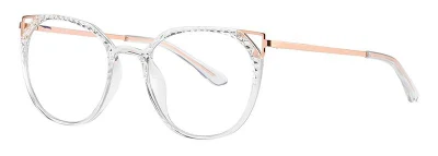 Struttura robusta di forma rotonda con finitura in metallo cute Occhiali ottici da donna TR90 decorativi