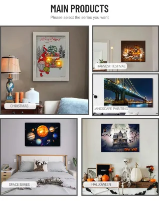 Commercio all&prime;ingrosso Custom Candle Light LED Canvas Pittura Wall Art