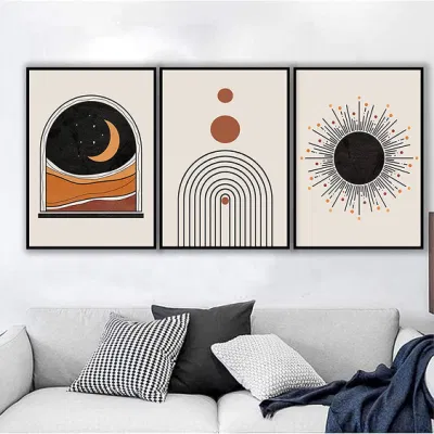 Luna Rainbow Sun Abstract Poster stampe METÀ secolo Galleria Wall Pittura di tela di arte per soggiorno