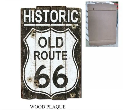 All&prime;ingrosso targa di legno con Old Route 66 disegni per Wall Arredamento