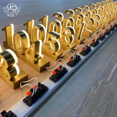Cartellonistica personalizzata Alphabet in metallo Insegne numeri di casa LED