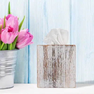 Tovagliolo per portaspazzole decorativo quadrato con rivestimento in tessuto di legno Dispenser per decorazione domestica e bagno