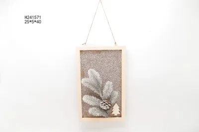 Natale fiore secco telaio in legno