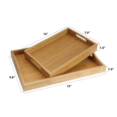Vassoio di servizio ottagono per colazione con cibo di legno