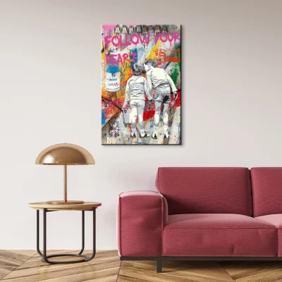 Arredamento all&prime;ingrosso Home seguire il tuo cuore Graffiti Canvas Wall Art Stampa
