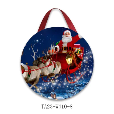 Lampada LED a luce di Natale da 12cm Cirlce da parete decorativa in tela Arte Natale Design Casa decorazione LED tela Arte