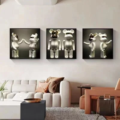 2021 Hotsale Kaws Bearbrick Design stampato tela pittura decorazione muro Pittura in vendita