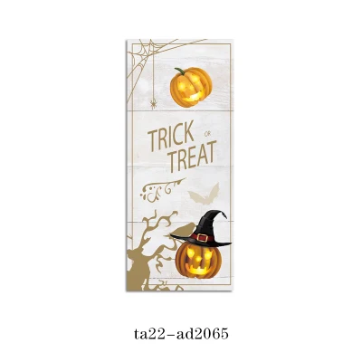 Custom Wholesale Long Strip Halloween Pumpkin Canvas Pittura Stampa con Luci a LED Wall Art