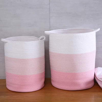 Grande cestini tessuti stoccaggio Cotton Rope Toys Organizzazione Bambini Room Cestino decorativo lavanderia bagno per bambini
