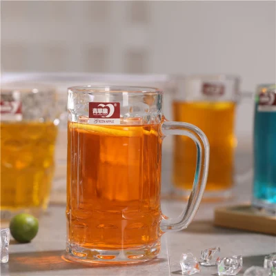 Tazza di birra grande all&prime;ingrosso tazza di vetro di birra di birra di tiraggio con la mano Impugnatura
