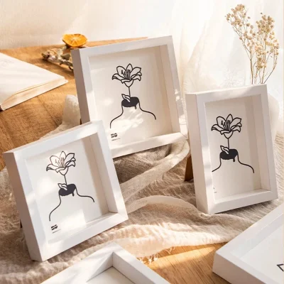 Cornice fotografica in legno Cornici parete porta carte di credito certificato Scatola Shadow per campioni, supporto per fiori secchi, ornamento da tavolo