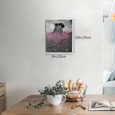 Wall Art Glam Moda Black Coppia Canvas Stampa Art Grey Immagine di pittura rosa per la vacanza di decorazione del bagno