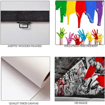 Amazon Hot sale Banksy Wall Art carattere sexy Graffiti Street Giclee Canvas dipinti Pop Art Wall decor Arte moderna incorniciata Per soggiorno dell&prime;appartamento domestico
