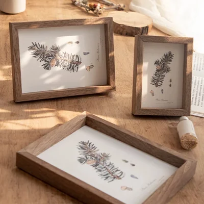 Cornice fotografica in legno Cornici parete porta carte di credito certificato Scatola Shadow per campioni, supporto per fiori secchi, ornamento da tavolo