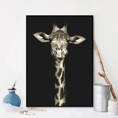 Drop Shipping Lion Canvas Stampa Home decorazione animale Nero e. White Wall Art