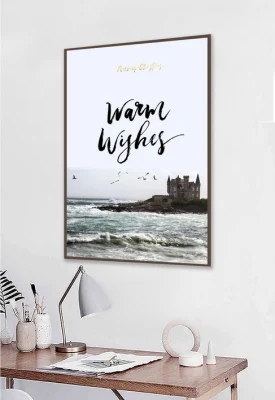 Spiaggia Vista Mare paesaggio personalizzato a buon mercato Home Hotel decor Incorniciato quadro ispiratore citazioni tela Hanging Wall Art