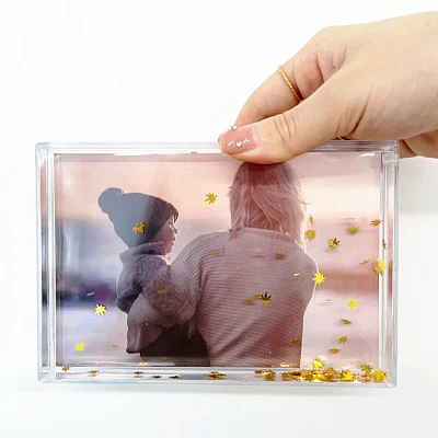 Liquid Photo Frame 4X6 acrilico Photo Frame con acqua e. Glitter