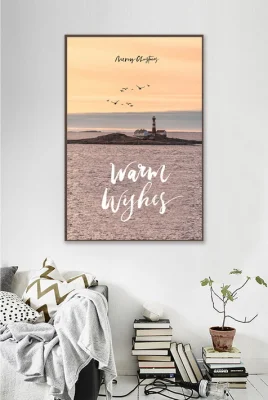 Spiaggia Vista Mare paesaggio personalizzato a buon mercato Home Hotel decor Incorniciato quadro ispiratore citazioni tela Hanging Wall Art