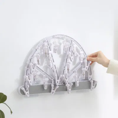 Reggiseno a parete con calzini per asciugatura Hanger pieghevole con 24 clip