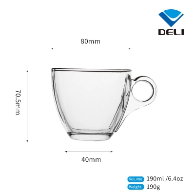 Tazze da caffè in vetro da 190 ml, a basso prezzo e personalizzate, tè nero Tazza