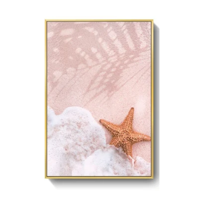 Nord Europa Pink cocco muro Arte Mare Paesaggio olio pittura Arte tela incorniciata paesaggistica per l&prime;arredamento dell&prime;hotel