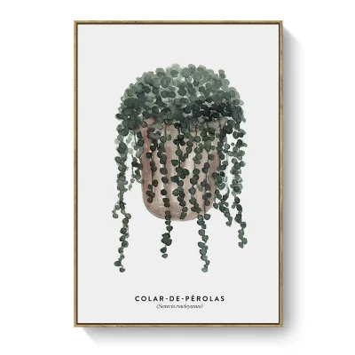Decorazione della parete incorniciata Art olio di mano pittura artificiale pianta foto Stampe su tela