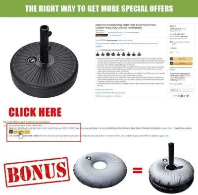 Supporto rotondo in HDPE da 22 l ecologico o in oro con riempimento a sabbia Base ombrello stabile patio