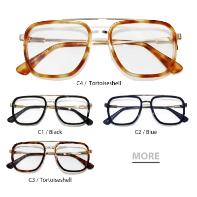 Yeetian Double Bridge Aviation Eyewear assortiti Mix Acetato Metal spettacolo Cornice acetato Moda occhiali Cornici ottiche