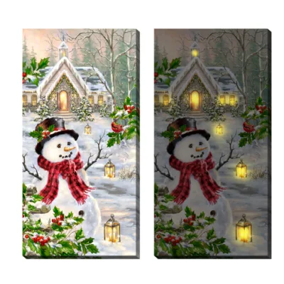 Custom Wholesale Natale decorazione LED pittura Wall Art