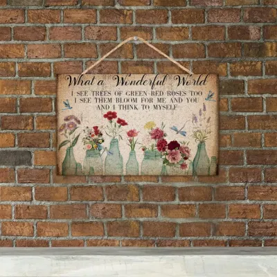 Dragonfly Tulip Rose Flower Vase legno Plaque legno Hanging