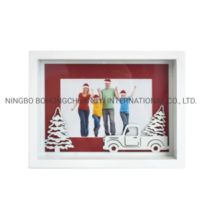 All&prime;ingrosso felice Natale decorazione cornice piena di legno massello Cornice fotografica in legno per decorazione di Natale