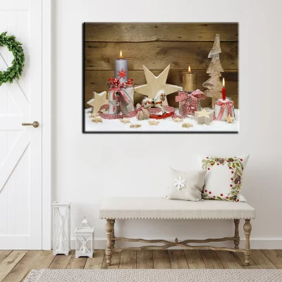 Hot sale Custom Candle Lights LED Canvas Painting Wall Arte