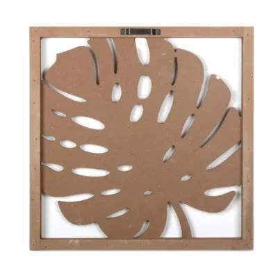 Pianta intagliata Wall Art Farmhouse Geometric Frame Hanging Home decor Placca rustica in legno per decorazioni in muratura