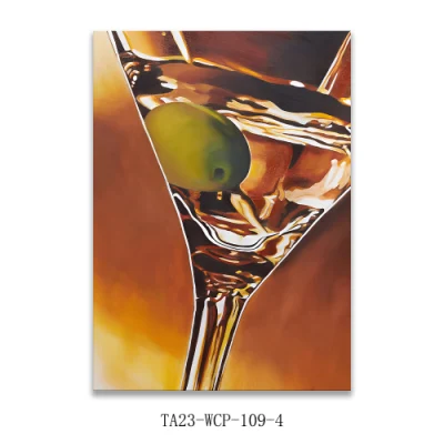 Vetro astratto giallo e vino Arte da parete personalizzata Tela stampata Arti per arredamento Casa Wall decor