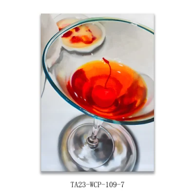 Vetro astratto giallo e vino Arte da parete personalizzata Tela stampata Arti per arredamento Casa Wall decor
