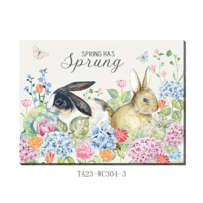 Pasqua Bunny Calligraphy Canvas Pasqua pittura Arte Canvas Bambini Arte Cornice Stampa Wall Art decorazione domestica