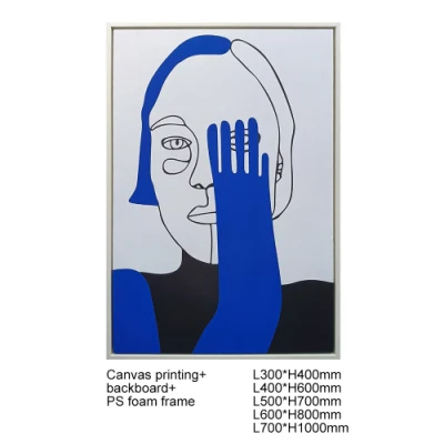 Quadri Arte moderna immagini soggiorno Blue Abstract Artwork Line Decorazioni a parete con personaggi
