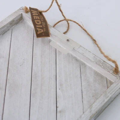 Rustic White Home decorazione Hanging corda legno cornice in legno segno