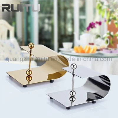 Altro Hotel acciaio inox Wedding Bar Metal decorative Hotel Table Top buffet Banquet Accessories Cheap Brass Gold Restaurant Tovagliolo di carta Supporto