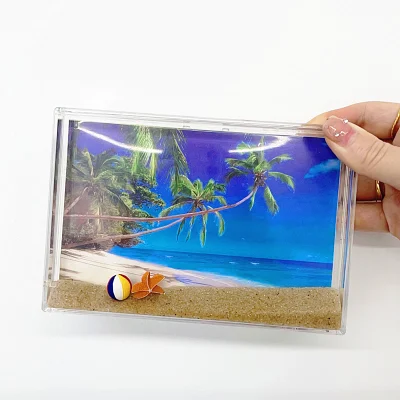 Regali di festa personalizzati cuore Quicksand liquido cornice fotografica