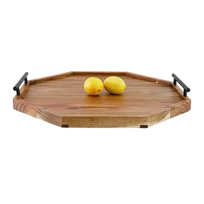 Vassoio decorativo con maniglie in legno personalizzato