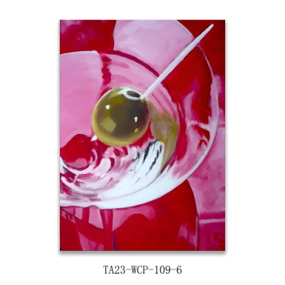 Vetro astratto giallo e vino Arte da parete personalizzata Tela stampata Arti per arredamento Casa Wall decor
