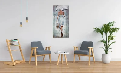Vancy Arts legno moderno Tavola pittura Deco Dama goffrata galvanizzato Abstract Metal Wall Art decor Hanging