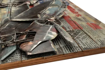 Vancy Arts 3D Wall Art Metal DC bomber aereo 2 Piano goffrato galvanizzato Home Wall Art metallo decorazione per la casa