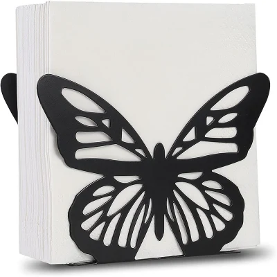 Supporto in metallo per tovaglioli da tavolo Butterfly Design personalizzato economico