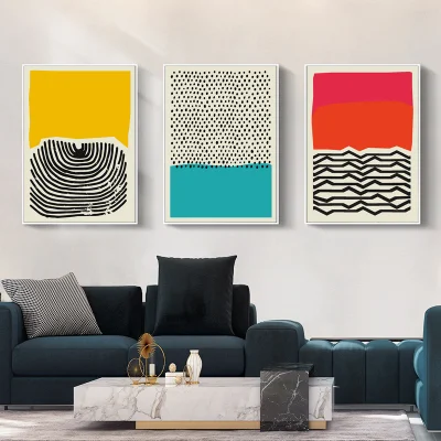 Decor Art Abstract Geometric Poster Prints MID Century Gallery Wall Pittura di tela di arte
