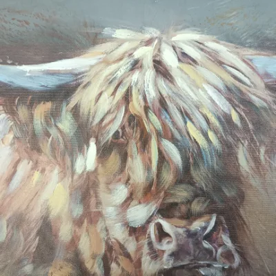 Highland Cow Picture Wall decor tela Stampa Pittura Arte Vintage Agriturismo Arte Casa regalo Casa decorazione Pronto per mangiare Hang Camera da letto soggiorno cucina Ba