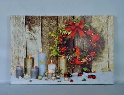 Disegno di Natale di Morden Stampa su decorazioni di tela vernice LED di tela Wall Art si illumina per Home Decorative